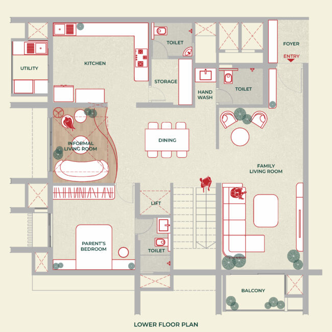 Lower floor plan